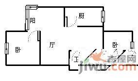 龙凤村2室2厅1卫89㎡户型图