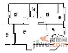 龙凤村3室2厅1卫88㎡户型图