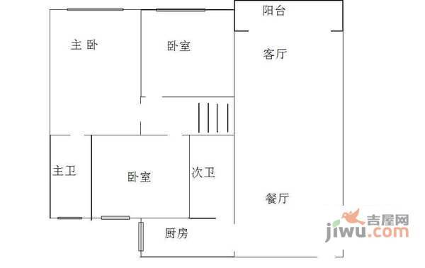 中干道小区3室2厅2卫153㎡户型图