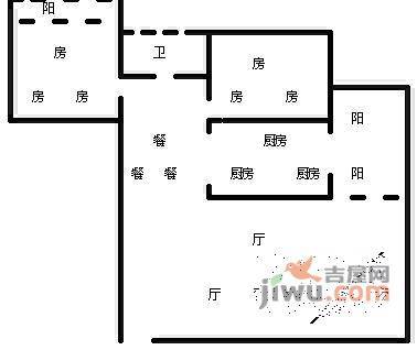 创泰大厦2室2厅1卫88㎡户型图