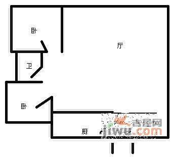 创泰大厦2室2厅1卫88㎡户型图