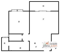 鸥鹏K城1室2厅1卫63㎡户型图