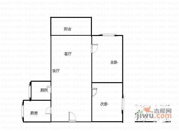 金秋家园2室2厅1卫79㎡户型图