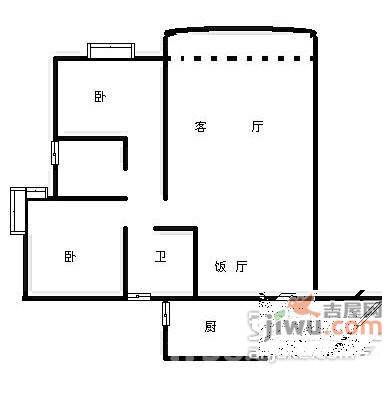 金秋家园2室1厅1卫76㎡户型图