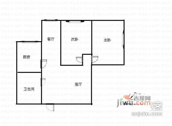 金秋家园2室1厅1卫76㎡户型图