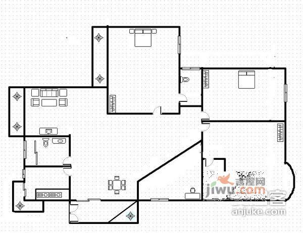 日月山庄3室2厅2卫136㎡户型图