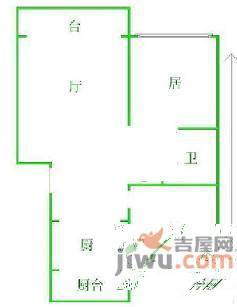 翰林景园2室1厅1卫74㎡户型图