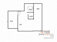 承誉德天下城1室2厅1卫57㎡户型图