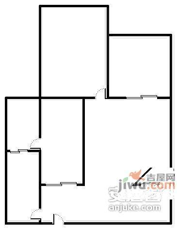 承誉德天下城2室1厅1卫89㎡户型图