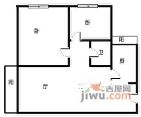 承誉德天下城2室2厅1卫90㎡户型图