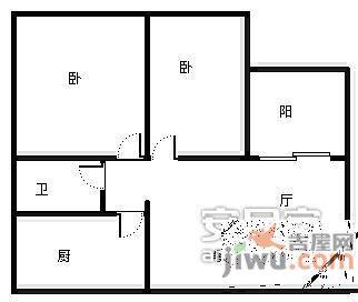 梨树新居2室2厅1卫65㎡户型图