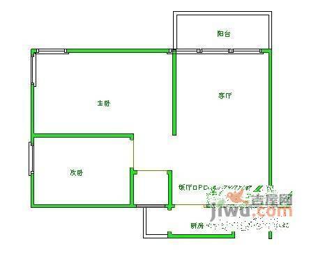 渝洲新都2室2厅2卫102㎡户型图