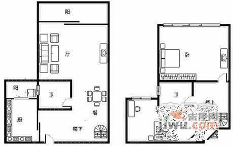 渝洲新都3室2厅1卫103㎡户型图