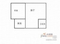 嘉信御庭苑1室2厅1卫50㎡户型图