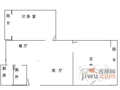 长安麒麟公馆2室2厅1卫90㎡户型图