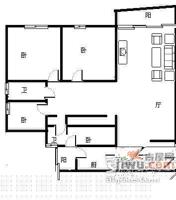 长安麒麟公馆3室2厅2卫129㎡户型图