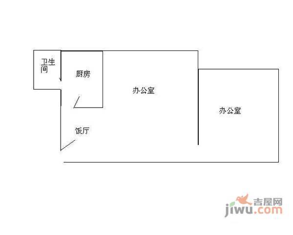 东和城1室2厅1卫户型图