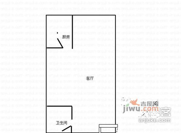 东和城1室1厅1卫66㎡户型图