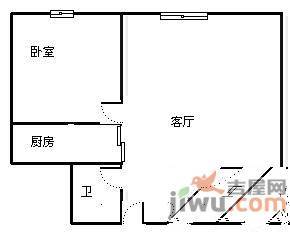 自由左岸1室1厅1卫53㎡户型图