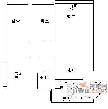 映江花园3室2厅1卫125㎡户型图