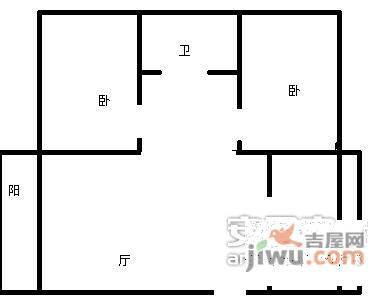 森望芳草绿岸2室1厅1卫户型图