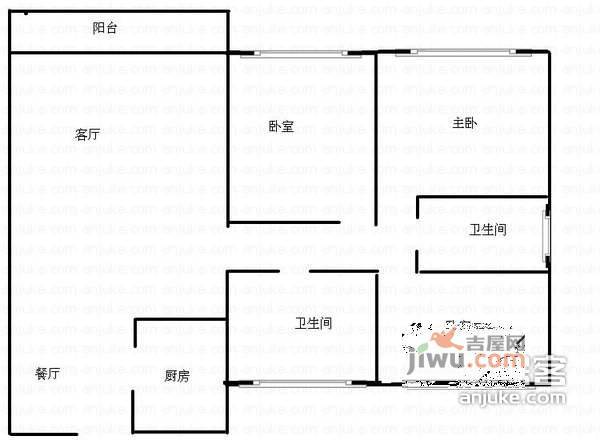 森望芳草绿岸3室2厅2卫106㎡户型图