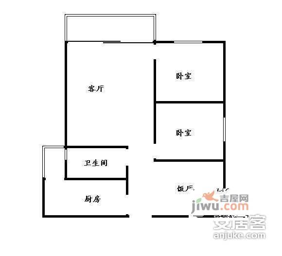 森望芳草绿岸2室2厅1卫80㎡户型图