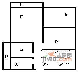 森望芳草绿岸2室2厅1卫80㎡户型图