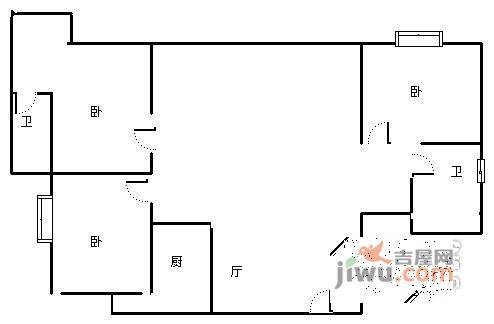 森望芳草绿岸3室2厅2卫106㎡户型图