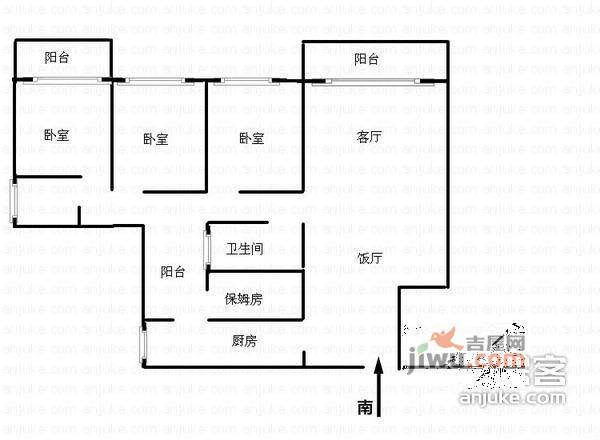 天鑫花园4室2厅2卫181㎡户型图