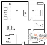 广厦经典2室2厅1卫94㎡户型图