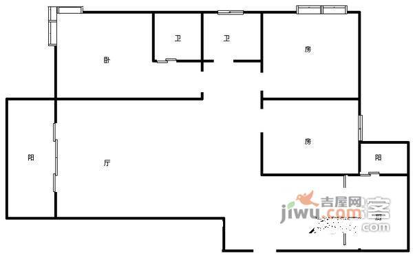 东方家园A区3室2厅1卫102㎡户型图