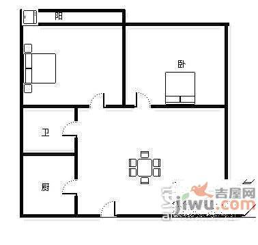 东方家园A区2室1厅1卫87㎡户型图