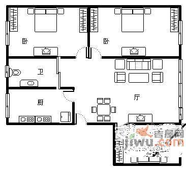 报社小区3室2厅2卫146㎡户型图