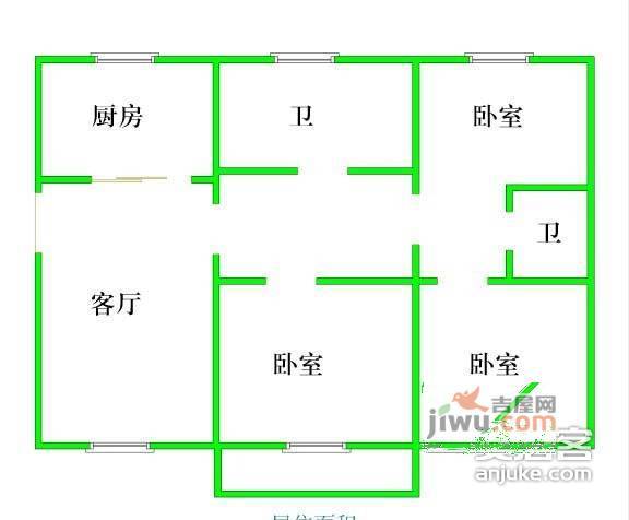 华宇江南枫庭3室2厅2卫127㎡户型图