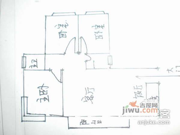 旭庆江湾国际花都3室2厅1卫114㎡户型图