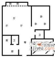 旭庆江湾国际花都2室2厅1卫78㎡户型图