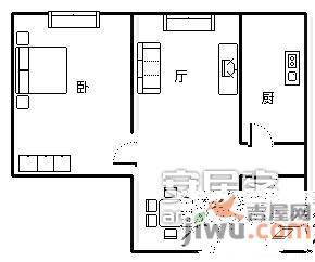 泰亨彩云印象1室1厅1卫62㎡户型图