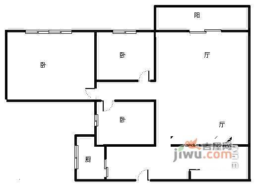 竞地溯源居3室2厅1卫户型图