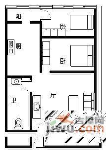 美力.com2室1厅1卫58㎡户型图