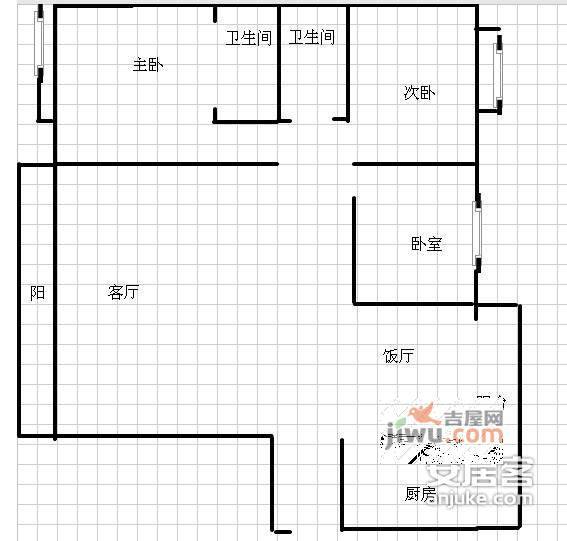 海宇缙水楼台3室2厅2卫140㎡户型图