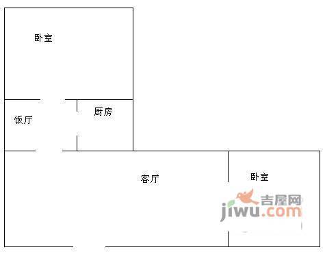 千竹景苑2室2厅1卫65㎡户型图