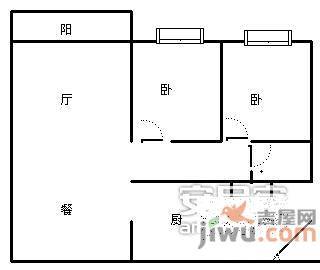 美堤雅城2室2厅1卫97㎡户型图