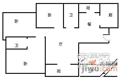 美堤雅城3室2厅2卫131㎡户型图