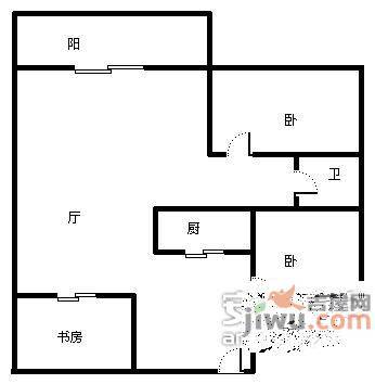 美堤雅城2室2厅1卫97㎡户型图