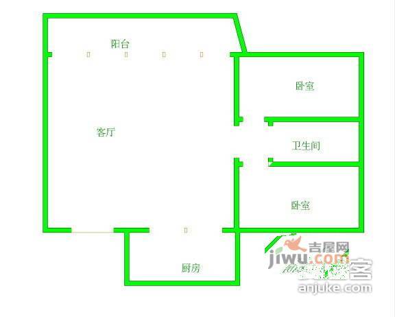 美堤雅城2室2厅2卫94㎡户型图