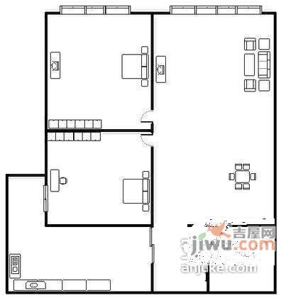 旭东家天下2室2厅1卫76㎡户型图