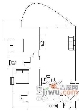 云满庭B区2室2厅1卫103㎡户型图