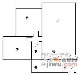 云满庭B区2室2厅1卫103㎡户型图