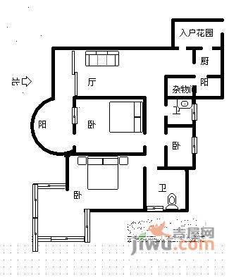 云满庭B区3室2厅2卫122㎡户型图